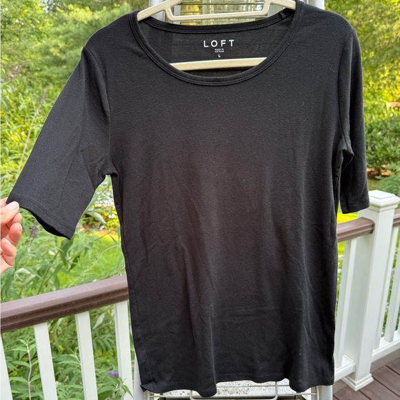 LOFT Black Short Sleeve Tee - Picture 3 of 5